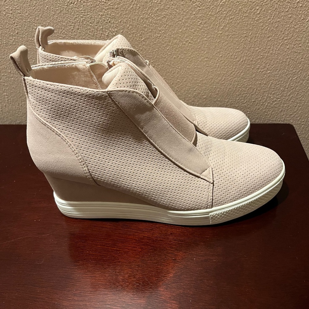 Blush Sneaker Wedges